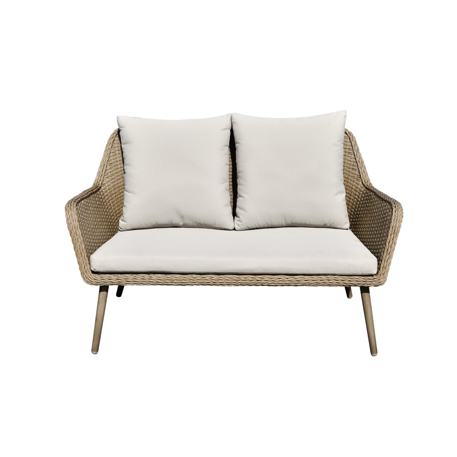 4 Seater Light Rattan Sofa Set with Coffee Table - Fortrose