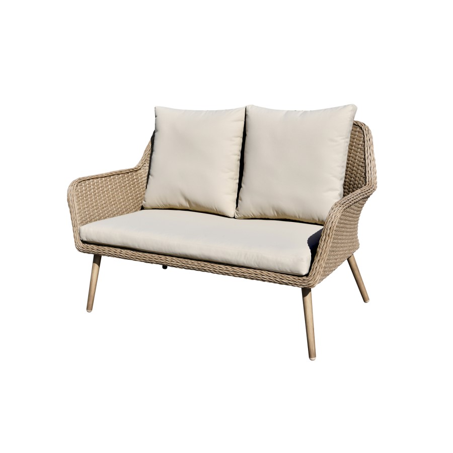 4 Seater Light Rattan Sofa Set with Coffee Table - Fortrose