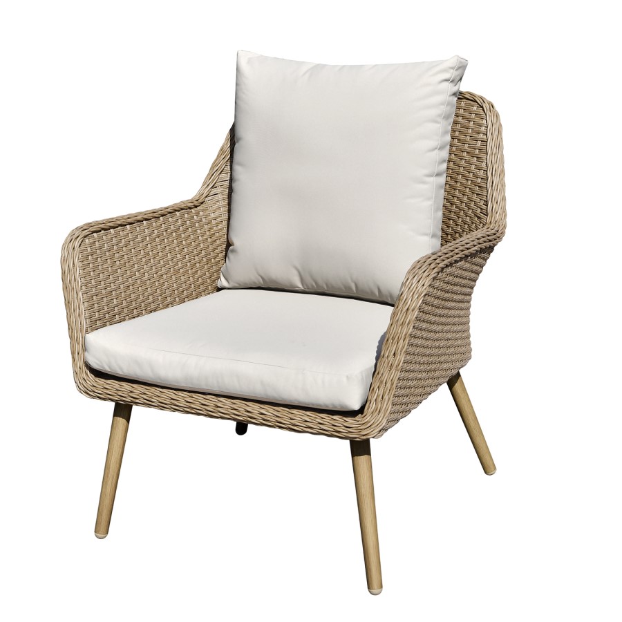4 Seater Light Rattan Sofa Set with Coffee Table - Fortrose