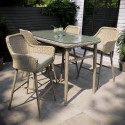 FTR191 Beige Rattan Garden Bar Table and Stools - Seats 4