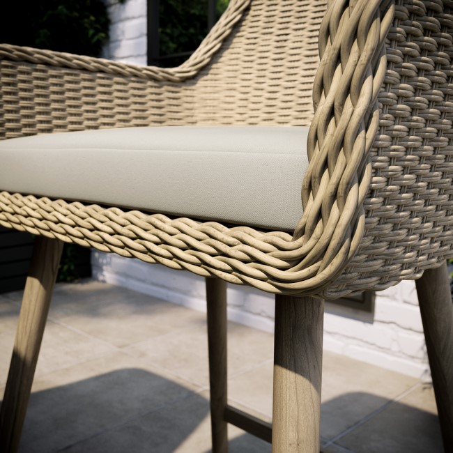 4 Seater Neutral Rattan Bar Table and Stools - Fortrose - Furniture123