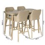 4 Seater Light Rattan Bar Table and Stools - Fortrose
