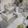 4 Seater Light Rattan Sofa Set with Glass Coffee Table - Fortrose