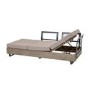 GRADE A1 - Natural Rattan Corner Sofa Set with Reclining Sun Lounger and Glass Top Coffee Table - Fortrose