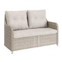 6 Seater Light Rattan Sofa Set with Glass Top Coffee Table - Fortrose