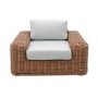 3 Seater Thick Rattan Armchair and Sofa Garden Set with Griege Cushions - Como