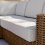 5 Seater Thick Light Rattan Corner Sofa Set with Griege Cushions - Como