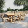 6 Seater Acacia Wood & Twisted Wicker Garden Dining Set