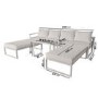 4 Seater Cream Modular Stackable Garden Sofa with Waterproof Cover