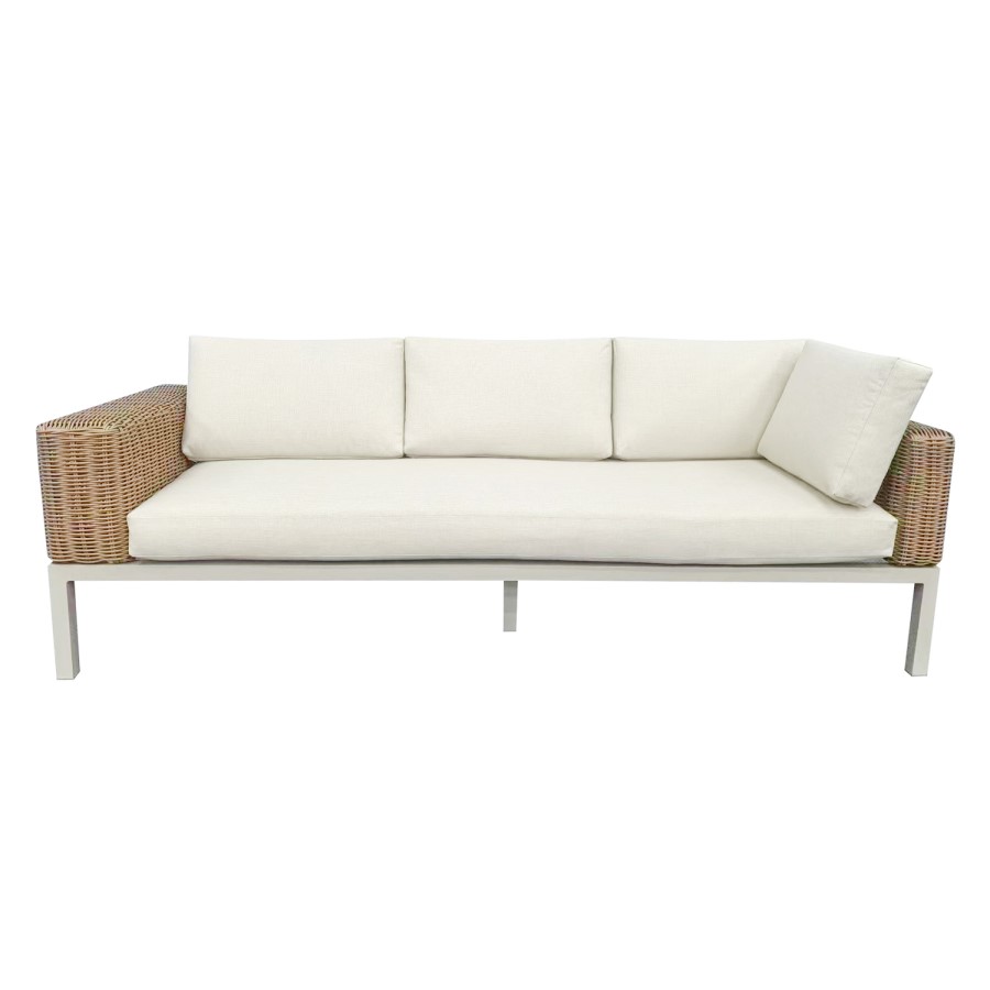 Thick Round Rattan Corner Garden Sofa Set with Fire Pit & Benches