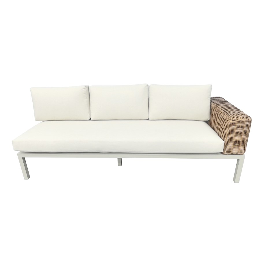 Thick Round Rattan Corner Garden Sofa Set with Fire Pit & Benches