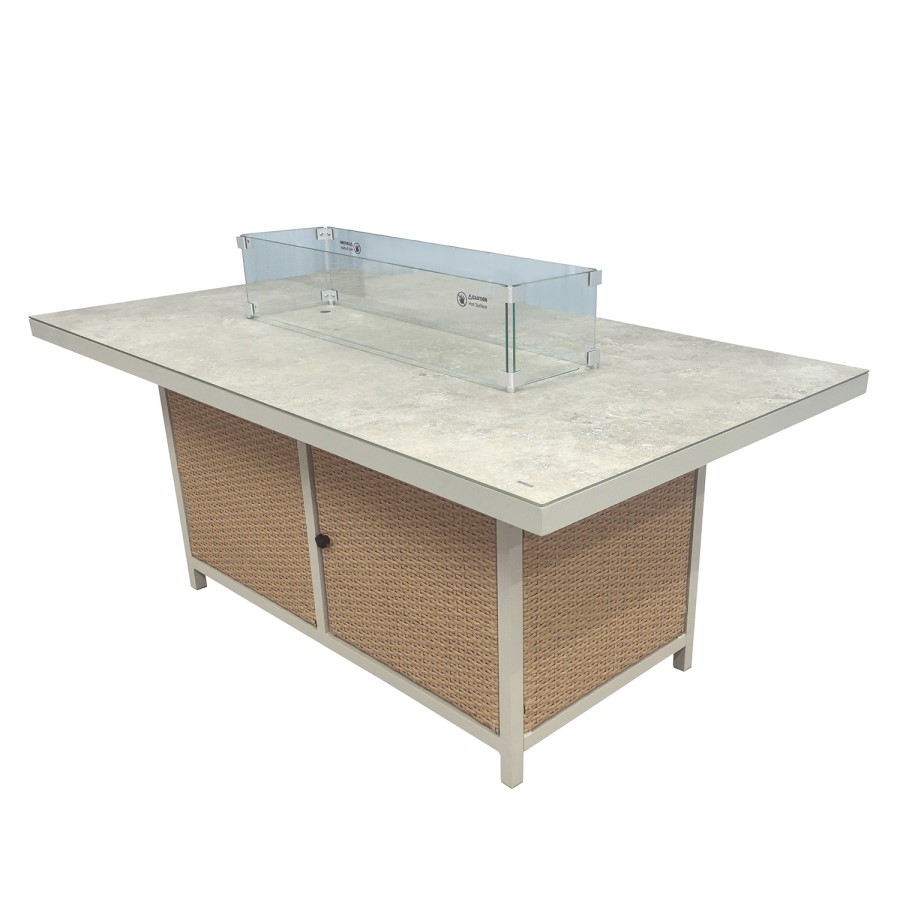 Thick Round Rattan Corner Garden Sofa Set with Fire Pit & Benches