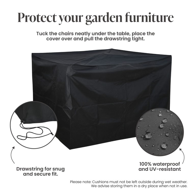 130 x 130 x 80 cm Waterproof Black Outdoor Furniture Cover