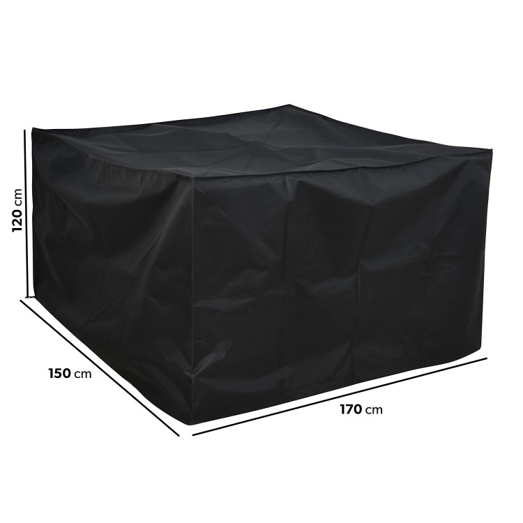 150 x 170 x 120 cm Waterproof Black Garden Furniture Cover