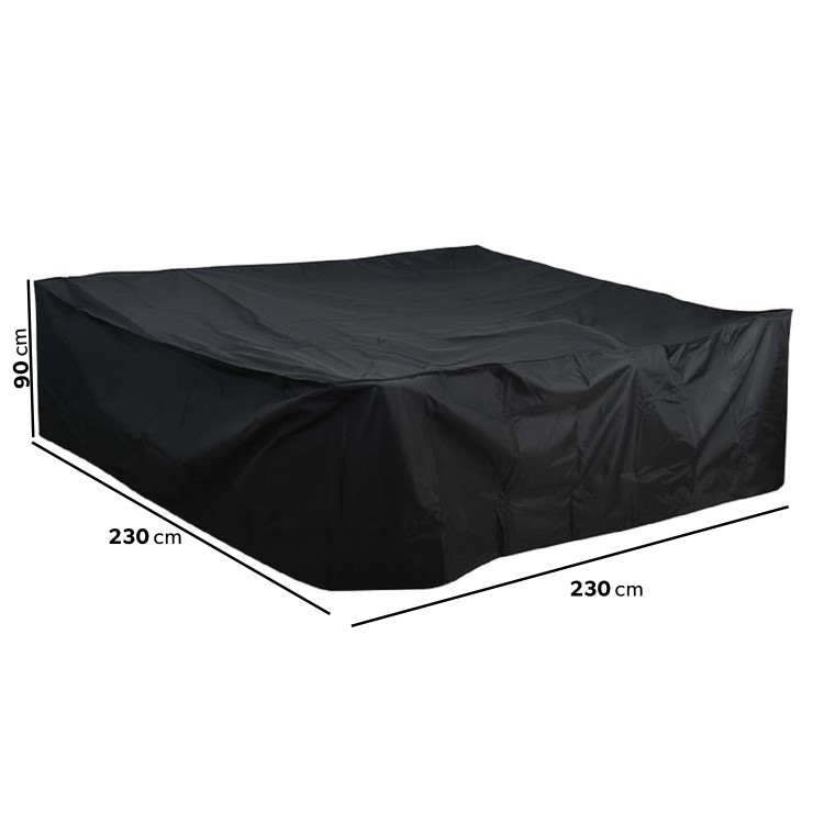 230 x 230 x 90 cm Waterproof Black Outdoor Furniture Cover