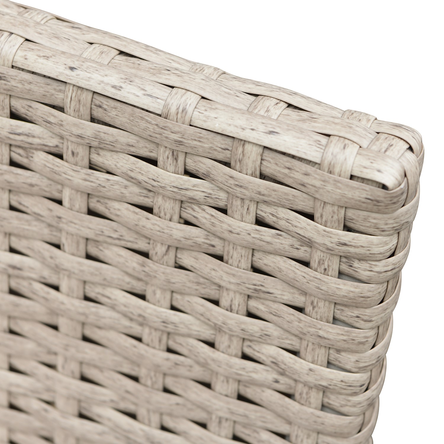 8 Seater Beige Rattan Cube Garden Dining Set with Parasol - Furniture123