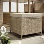 8 Seater Beige Rattan Cube Garden Dining Set with Parasol