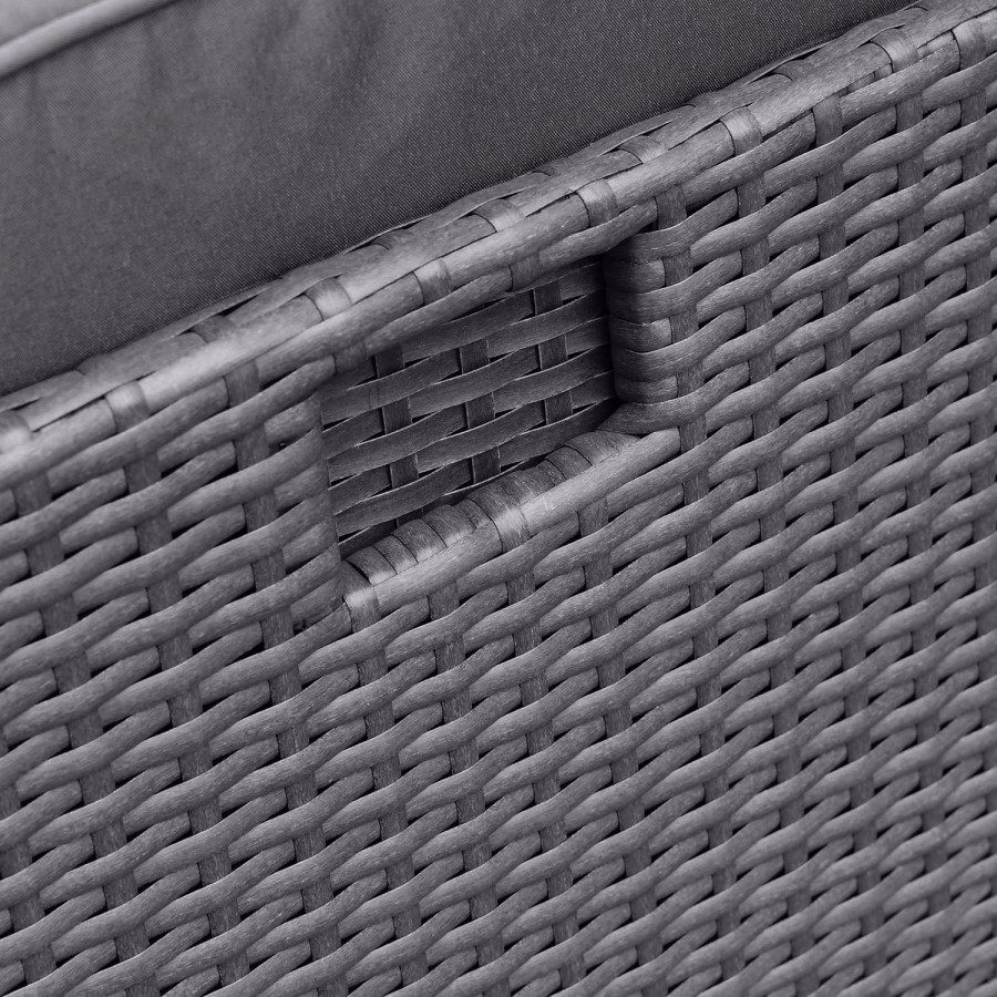 8 Seater Charcoal Rattan Cube Garden Dining Set with Parasol