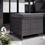 8 Seater Charcoal Rattan Cube Garden Dining Set with Parasol