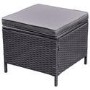 8 Seater Charcoal Rattan Cube Garden Dining Set with Parasol