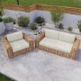 3 Seater Thick Rattan Armchair & Sofa Garden Set