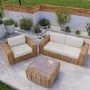 3 Seater Thick Rattan Armchair & Sofa Garden Set