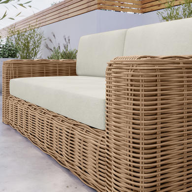 3 Seater Thick Rattan Armchair & Sofa Garden Set