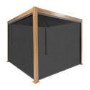 3 x 3m Heavy Duty Aluminium Wood Effect Louvred Pergola & 2 Textilene Side Panels