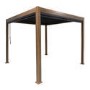 3 x 3m Heavy Duty Aluminium Wood Effect Louvred Pergola & 2 Textilene Side Panels