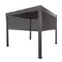 3 x 3m LED Light Heavy Duty Charcoal Aluminium Pergola with Louvred Shutter Roof with Two Textilene Side Panels