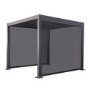 3x3m Heavy Duty Charcoal Aluminium Pergola with Adjustable Louvered Roof with Two Textilene Side Panels