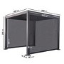 3x3m Heavy Duty Charcoal Aluminium Pergola with Adjustable Louvered Roof with Two Textilene Side Panels
