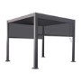 3x3m Heavy Duty Charcoal Aluminium Pergola with Adjustable Louvered Roof with Two Textilene Side Panels