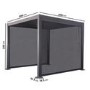 GRADE A1 - 3x3m Heavy Duty Charcoal Aluminium Pergola with Adjustable Louvered Roof & 2 Textilene Side Panels