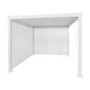 ONLY OPENED - 3 x 3m Heavy Duty White Aluminium Pergola with Louvred Shutter Roof with Two Textilene Side Panels