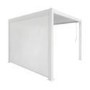 3 x 3m Heavy Duty White Aluminium Pergola with Louvred Shutter Roof with Two Textilene Side Panels