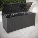 FTR235 Medium Charcoal Rattan Garden Storage Box - 132.5 x 54.5cm