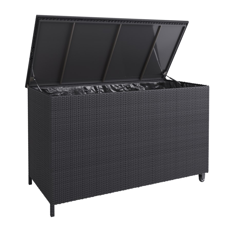 Large Charcoal Rattan Garden Storage Box - 159 x 75cm