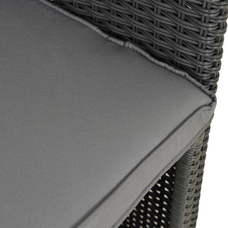 4 Seater Curved Grey Rattan Cube Garden Dining Set with Parasol