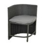 4 Seater Curved Grey Rattan Cube Garden Dining Set with Parasol