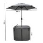 4 Seater Curved Grey Rattan Cube Garden Dining Set with Parasol