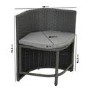 4 Seater Curved Grey Rattan Cube Garden Dining Set with Parasol