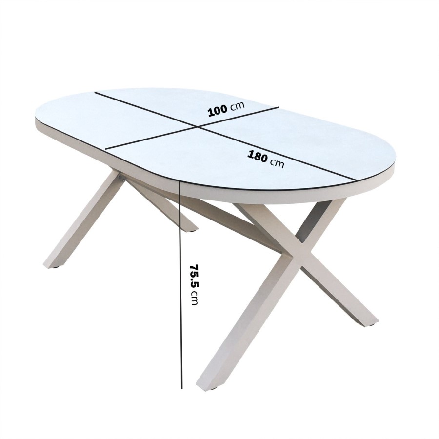 6 Seater Grey Garden Dining Set with Oval Table and Rattan Chairs