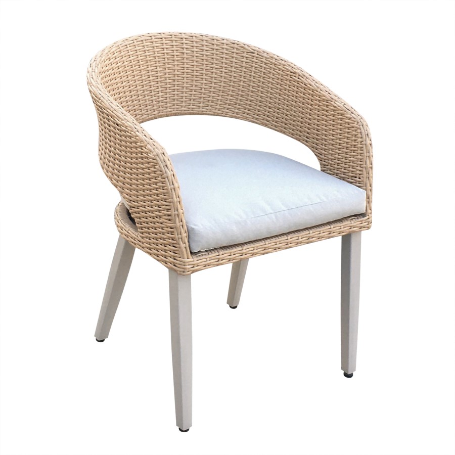 6 Seater Grey Garden Dining Set with Oval Table and Rattan Chairs