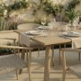 6 Seater Outdoor Dining Set with Rattan Chairs & Heat Transfer Wooden Effect
