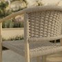 6 Seater Outdoor Dining Set with Rattan Chairs & Heat Transfer Wooden Effect