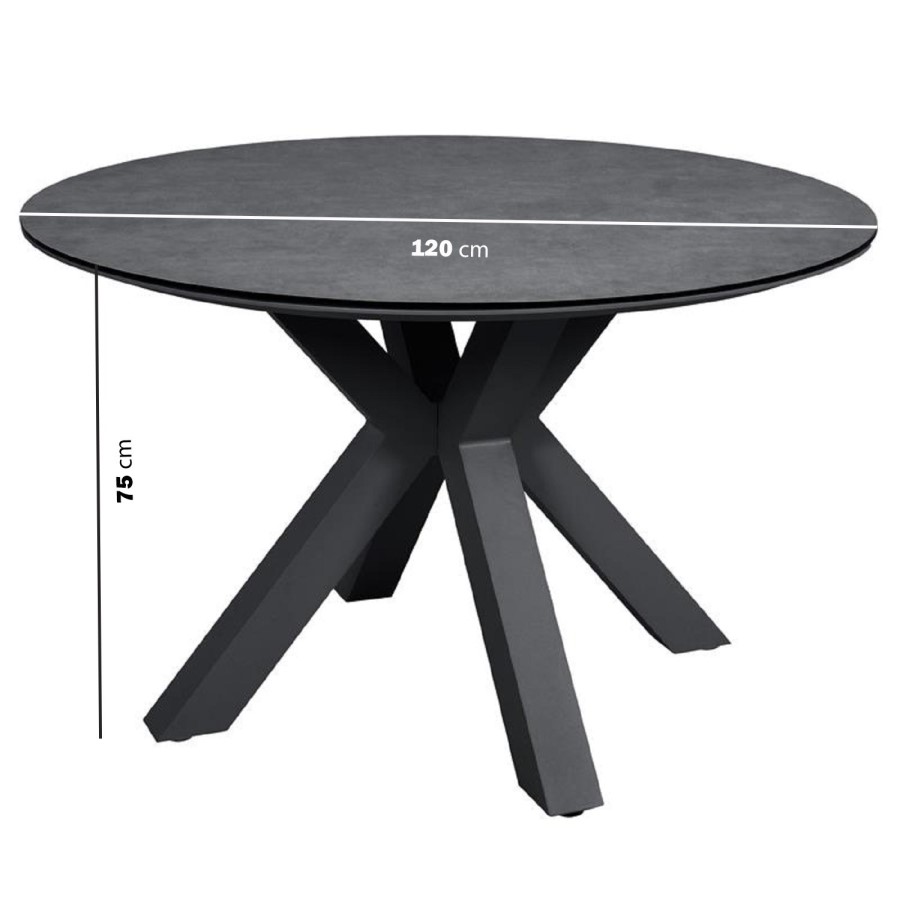 4 Seater Black Garden Round Rope Dining Set