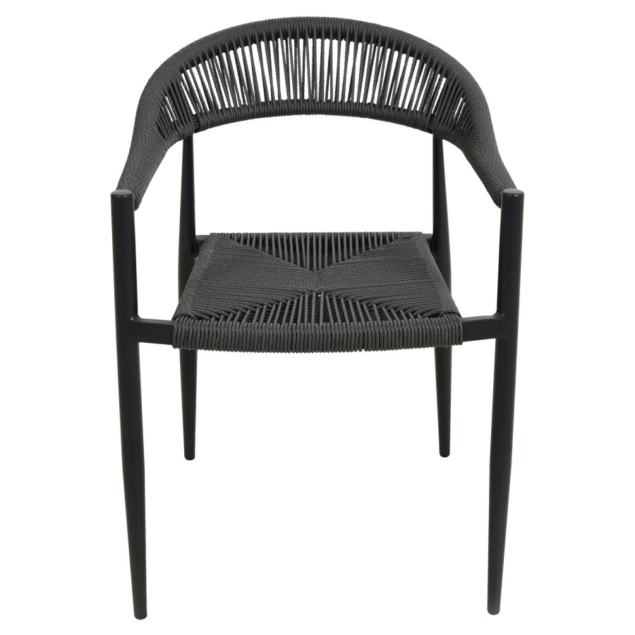 6 Seater Black Garden Wicker Dining Set with Sintered Stone Oval Table 