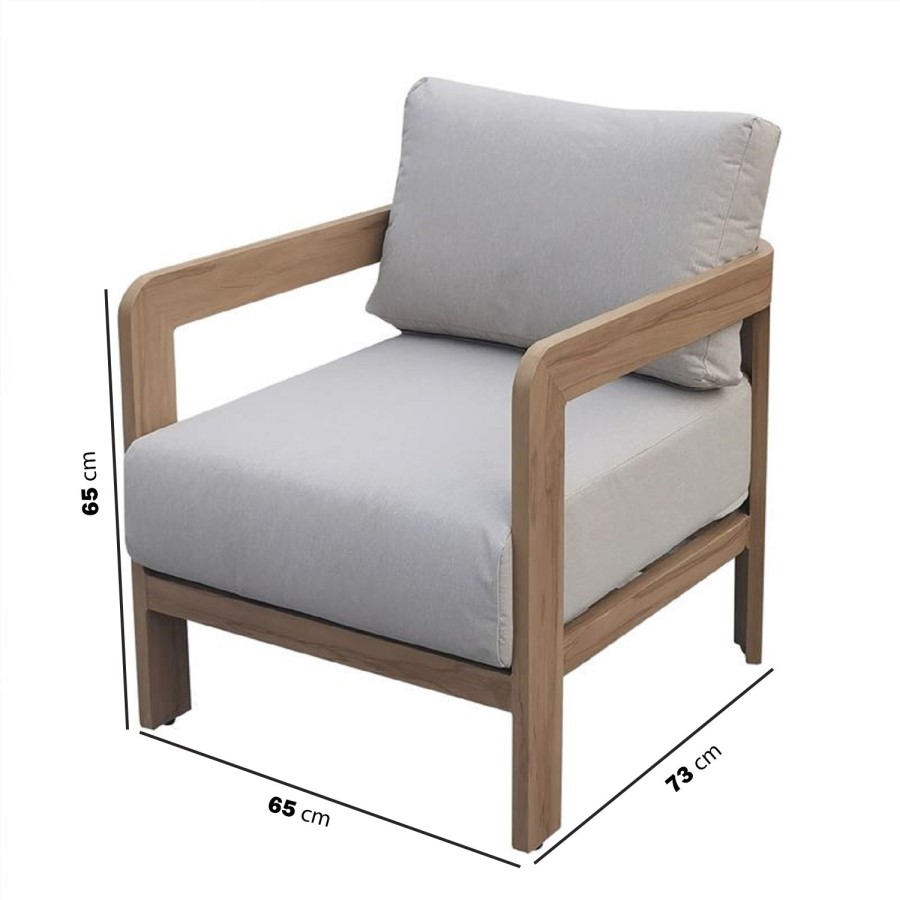 5 Seater Wood Effect Beige Garden Sofa Set with Nesting Tables