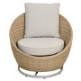 2 Seater Beige Rattan Round Bistro Set with Swivel Chairs and Table